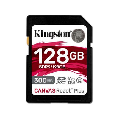 Kingston 300Mb/s 128GB Canvas React Plus SDXC  UHS-II/U3/C10