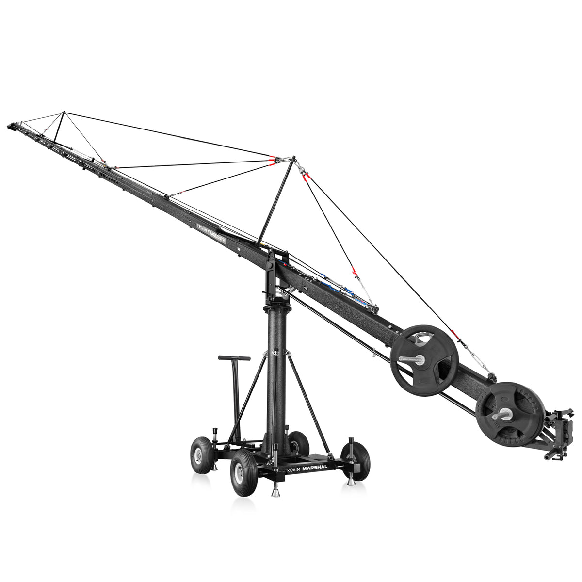Proaim 40ft Fraser Camera Crane Jib + Spin-3 (3-Axis) Motorized Pan Tilt Head + Sony FX6 + SAMYANG VDSLR sor + 2 fős személyzet